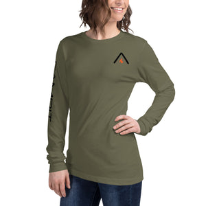 Long Sleeve T-shirt with Vintage Flame Chest Icon+ Sleeve Logo