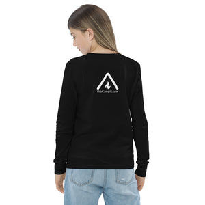 Youth Long Sleeve T-shirt with Modern White Logo