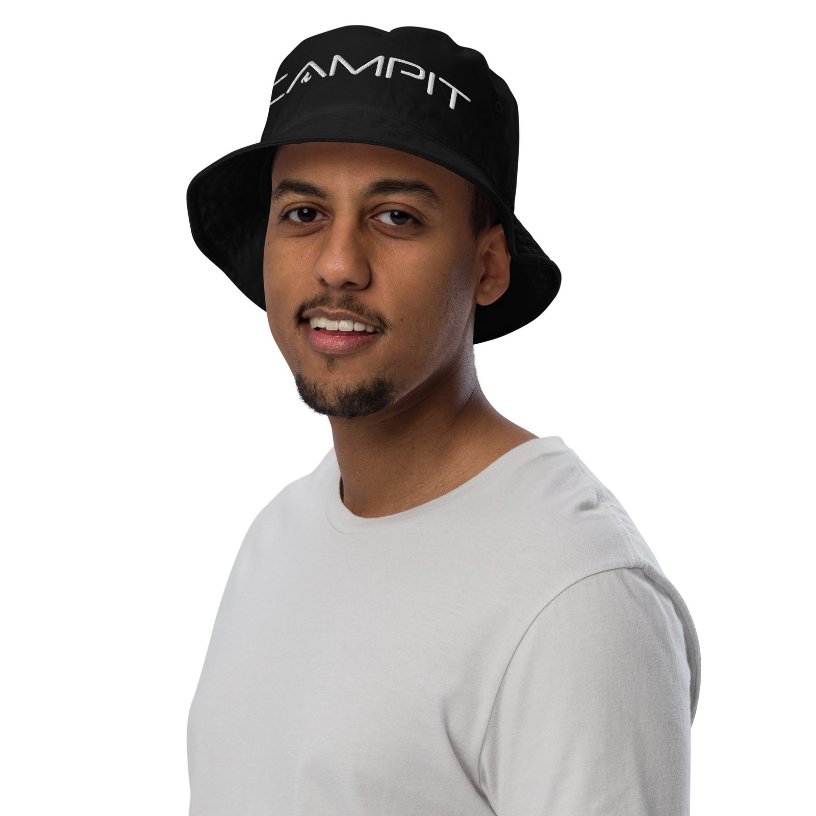Bucket Hat with White Logo