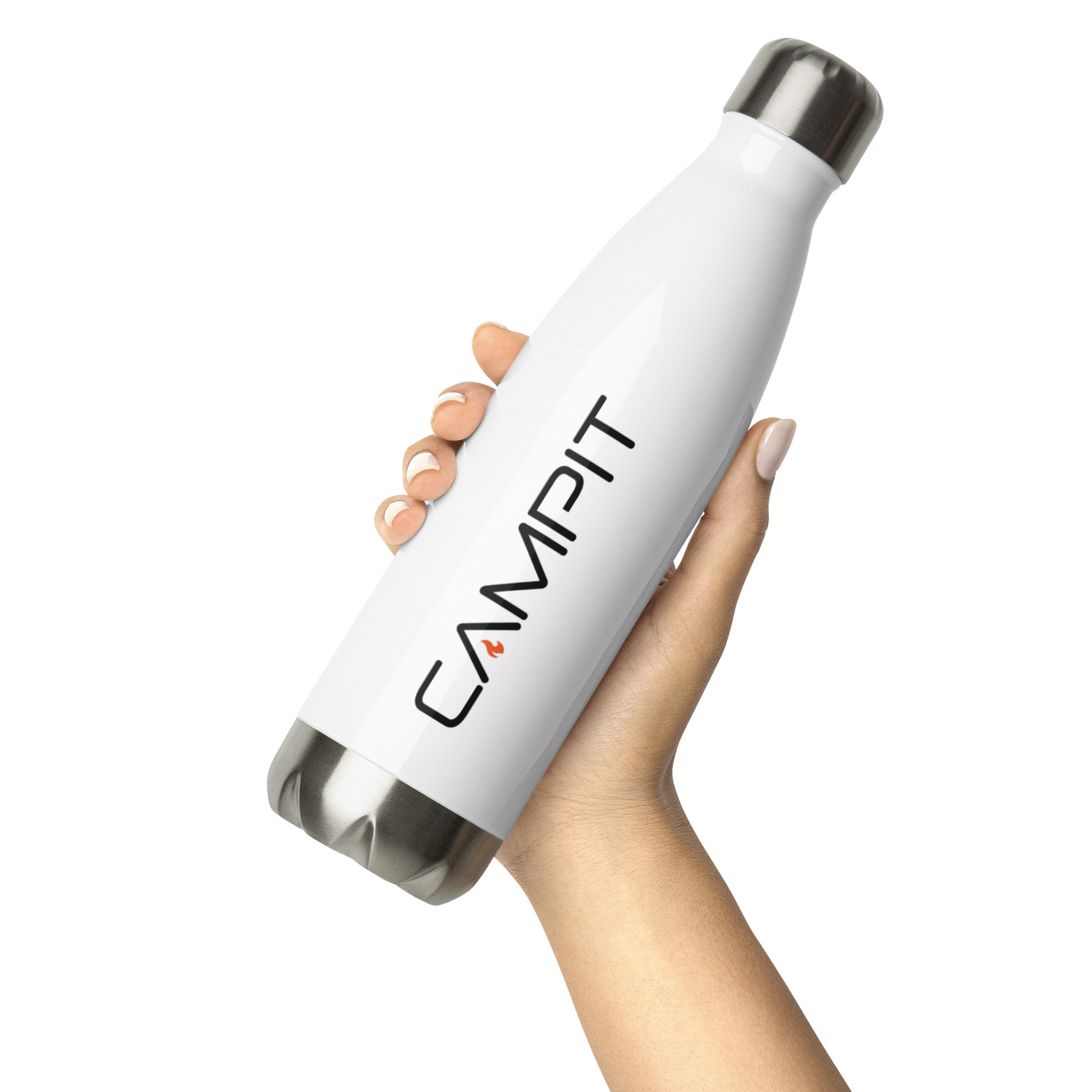 Stainless Steel Water Bottle with Vintage Flame Logo