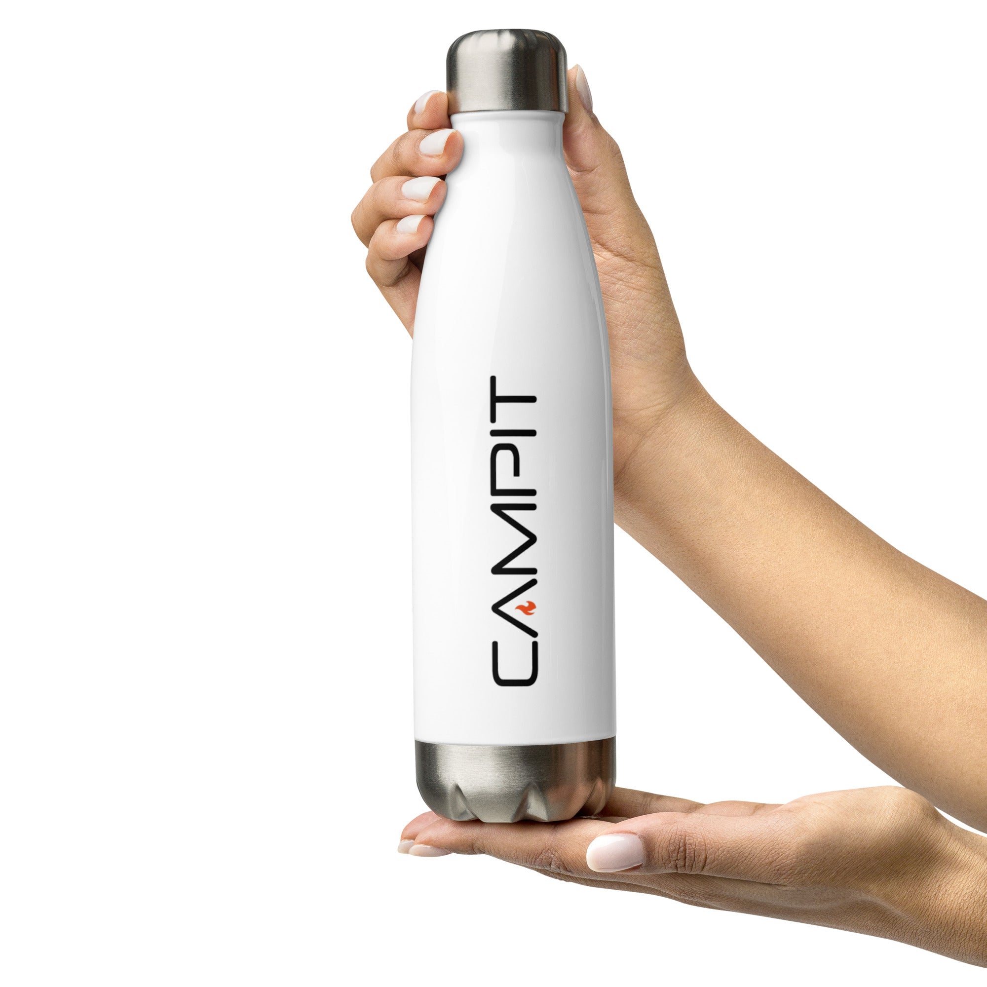 Stainless Steel Water Bottle with Vintage Flame Logo