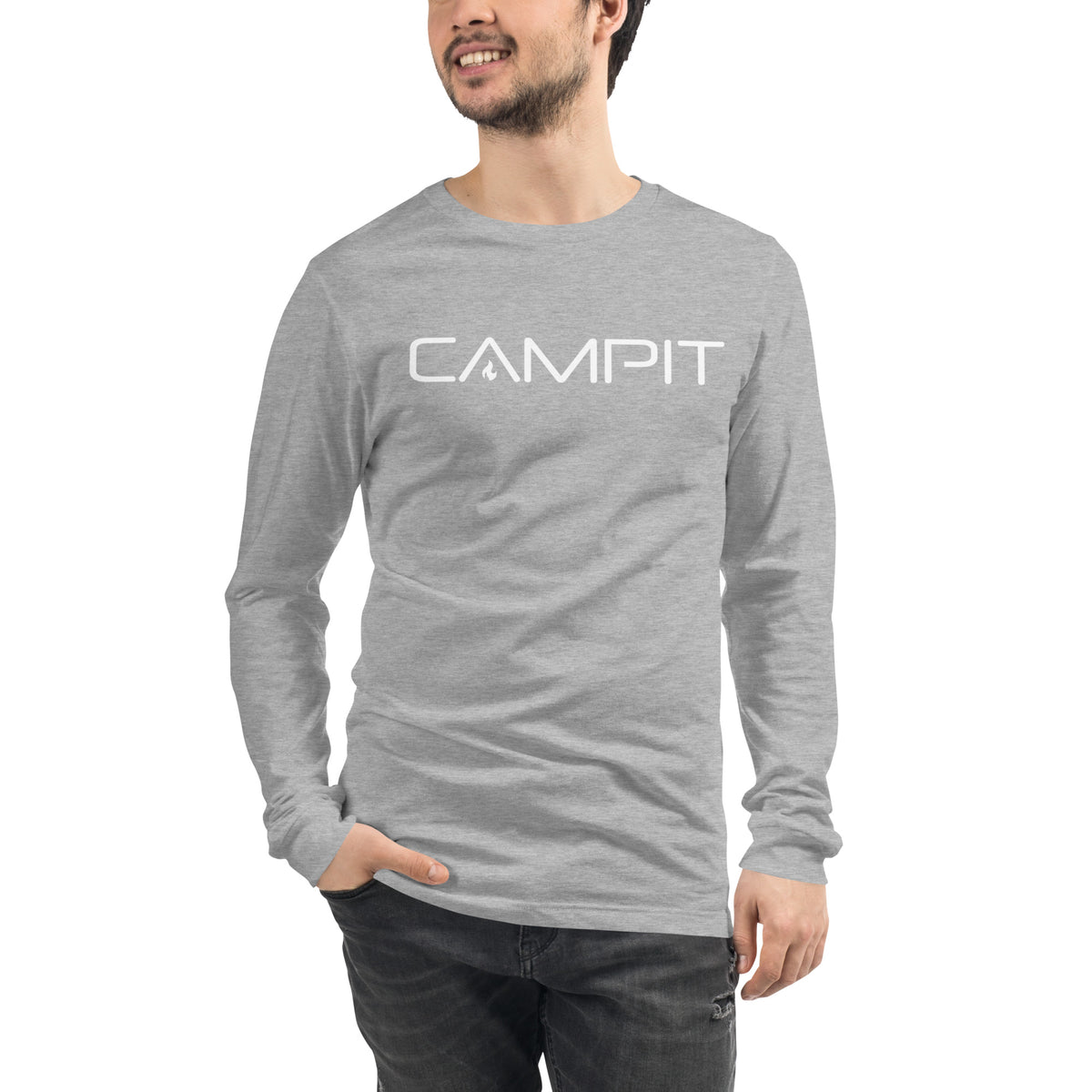 Long Sleeve T-shirt with Modern White Logo