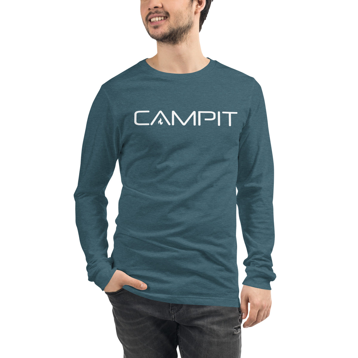 Long Sleeve T-shirt with Modern White Logo