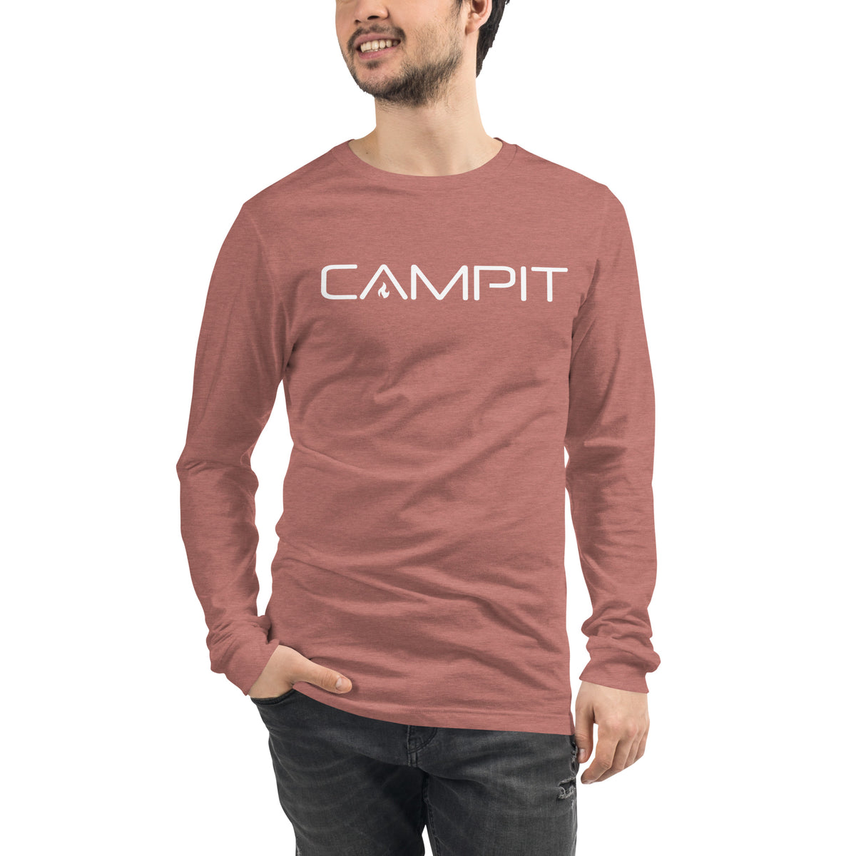 Long Sleeve T-shirt with Modern White Logo