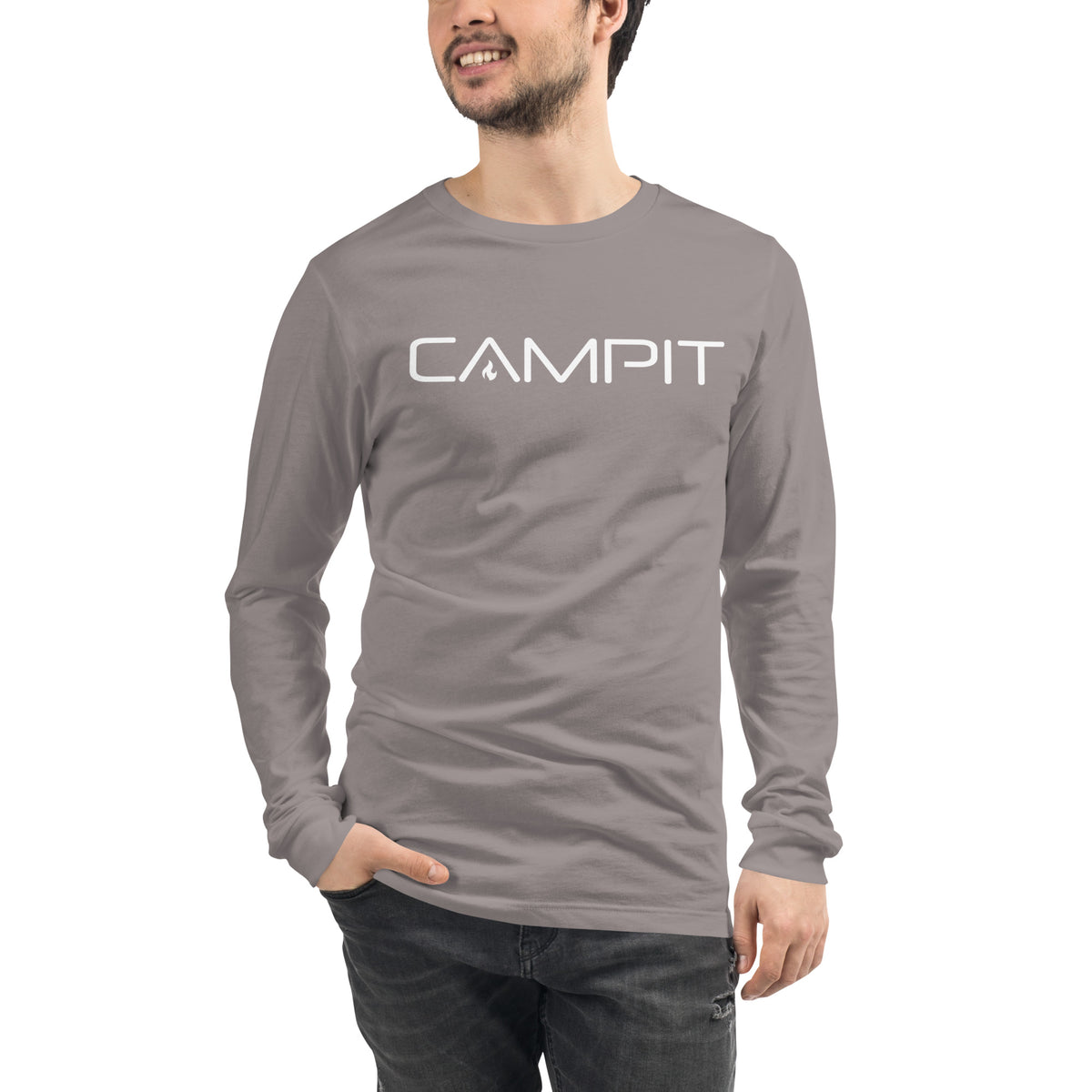Long Sleeve T-shirt with Modern White Logo