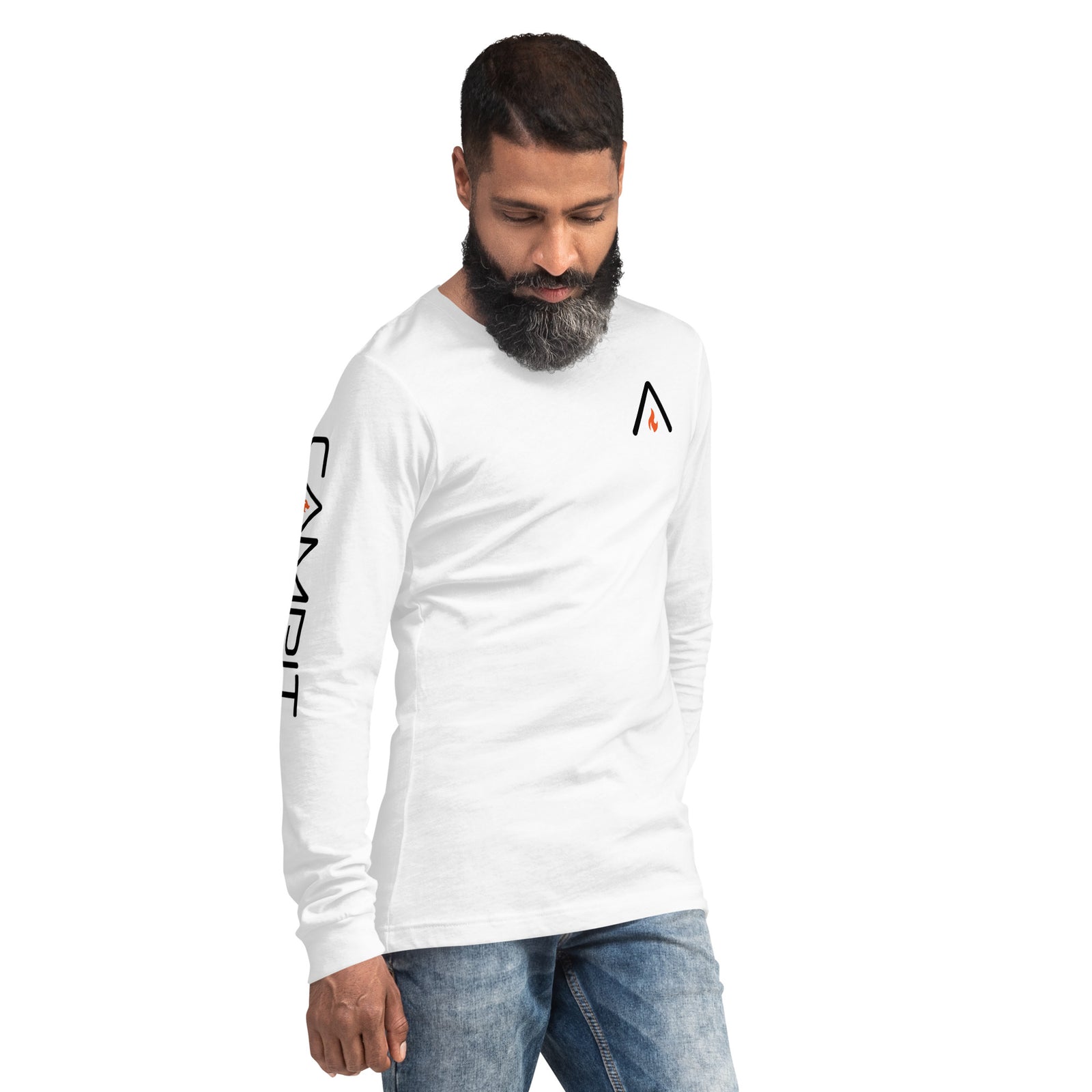 Long Sleeve T-shirt with Vintage Flame Chest Icon+ Sleeve Logo