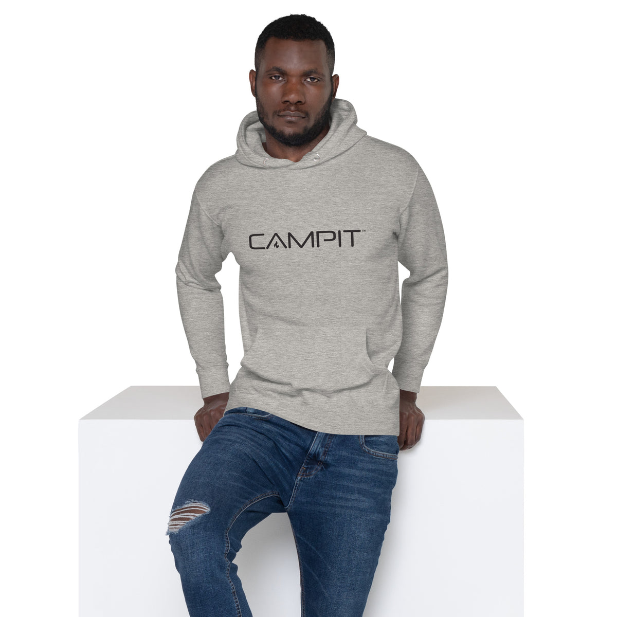 Pullover Hoodie with Modern Black Logo