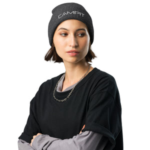 Beanie, Waffle Weave with White Embroidered Logo
