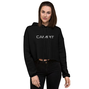 Pullover Crop Hoodie with Modern White Logo