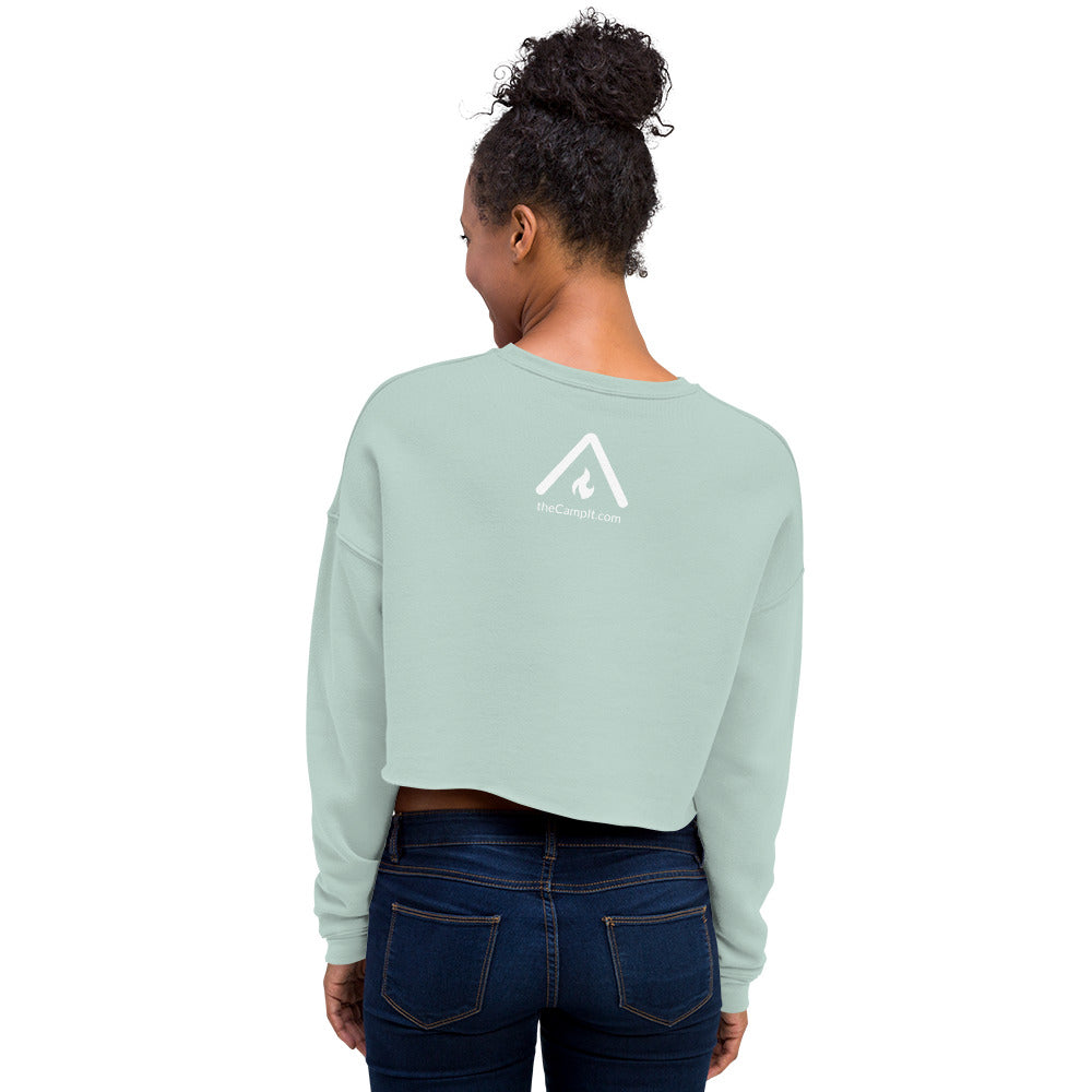Fleece Crop Sweatshirt with Modern White Logo