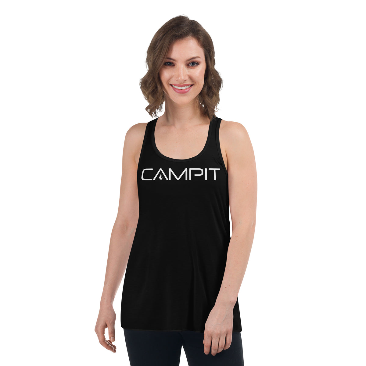 Racerback Tank Top with Modern White Logo