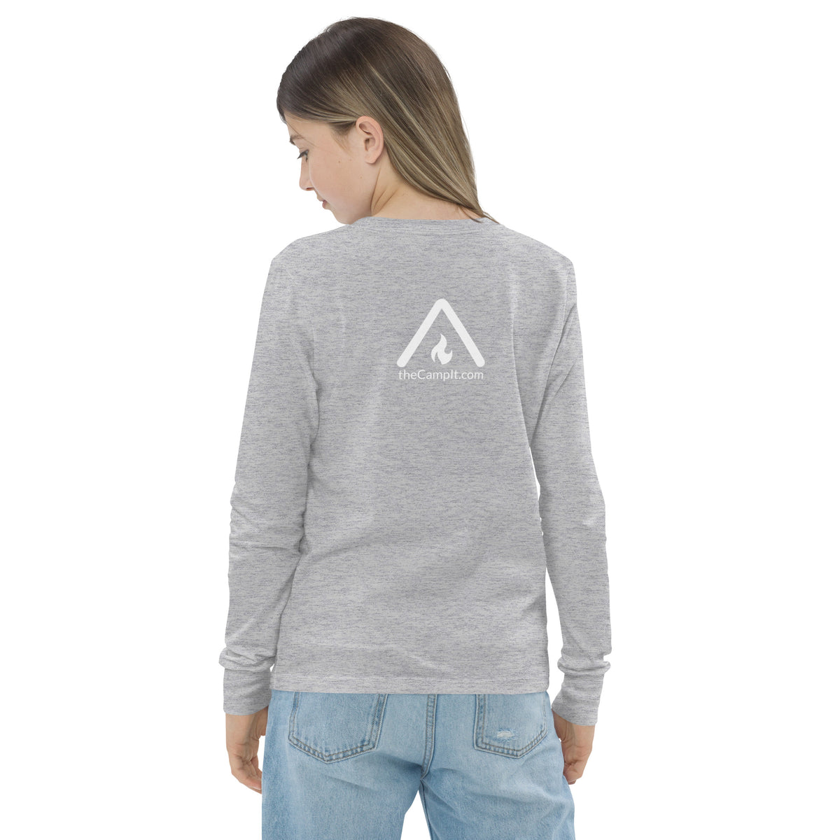 Youth Long Sleeve T-shirt with Modern White Logo