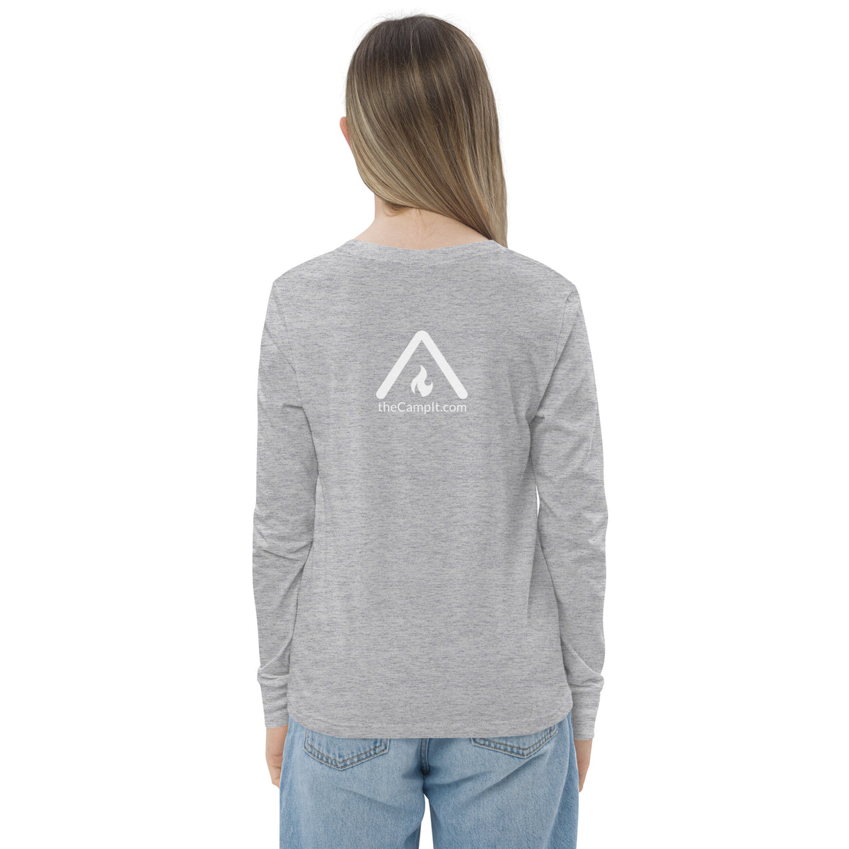 Youth Long Sleeve T-shirt with Modern White Logo