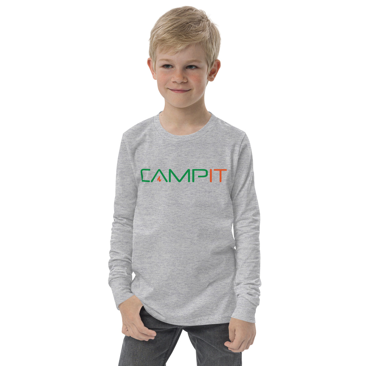 Youth Long Sleeve T-shirt with Classic Two Tone Logo