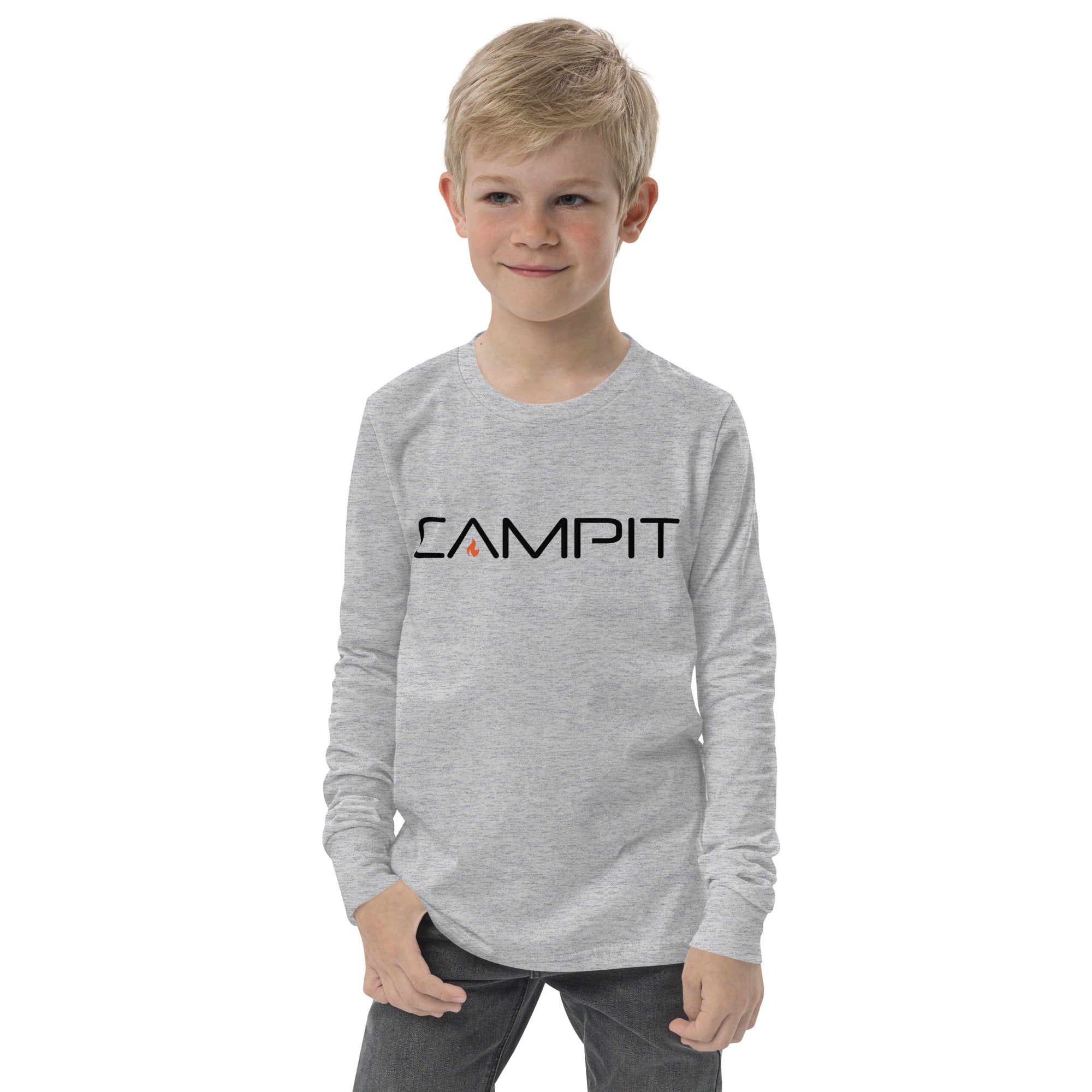 Youth Long Sleeve T-shirt with Vintage Flame Logo