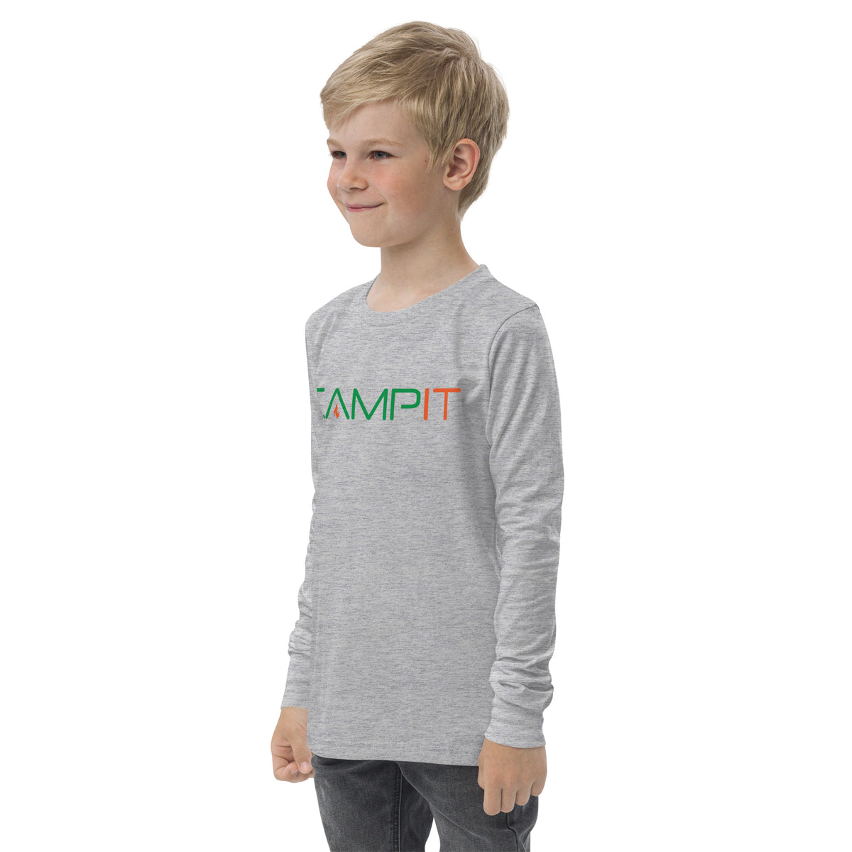 Youth Long Sleeve T-shirt with Classic Two Tone Logo