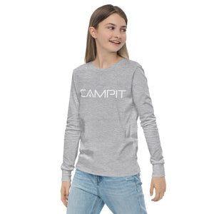 Youth Long Sleeve T-shirt with Modern White Logo