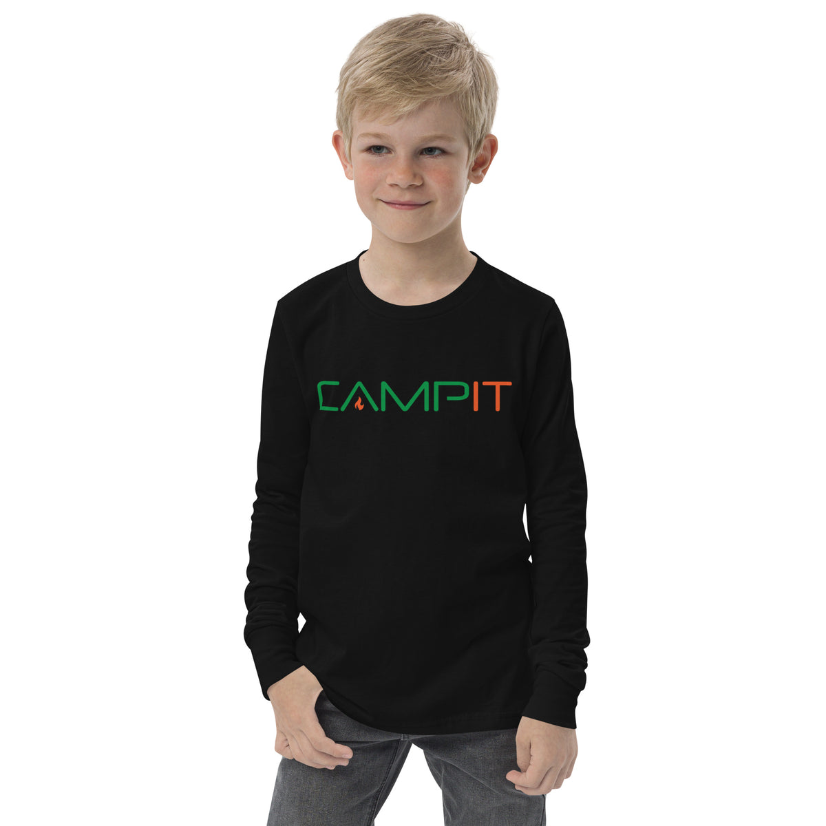 Youth Long Sleeve T-shirt with Classic Two Tone Logo