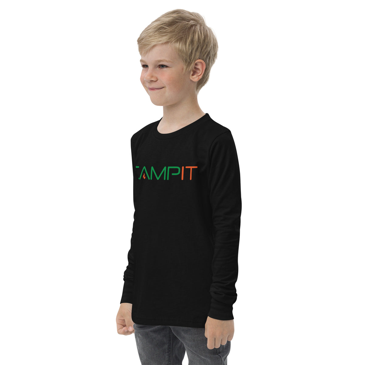 Youth Long Sleeve T-shirt with Classic Two Tone Logo