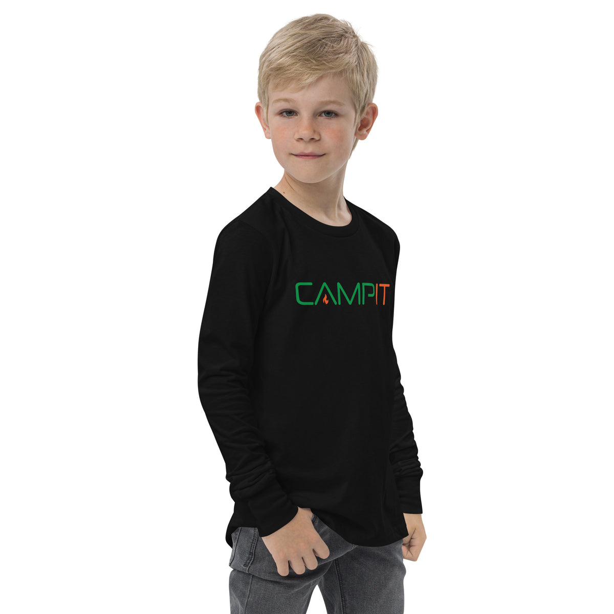 Youth Long Sleeve T-shirt with Classic Two Tone Logo