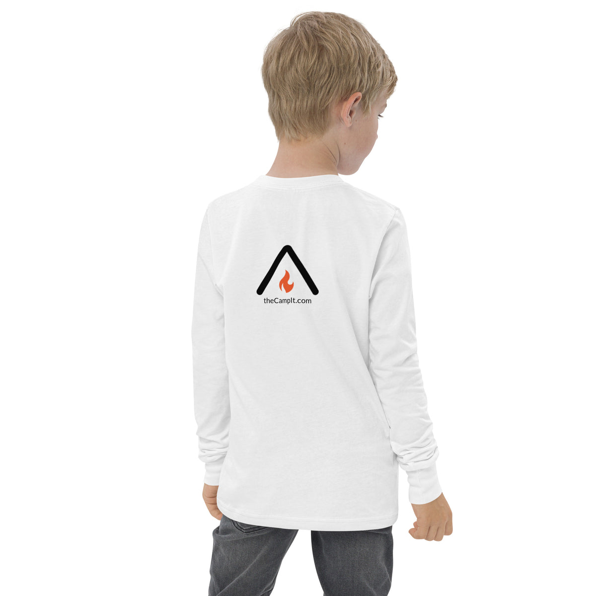 Youth Long Sleeve T-shirt with Vintage Flame Logo