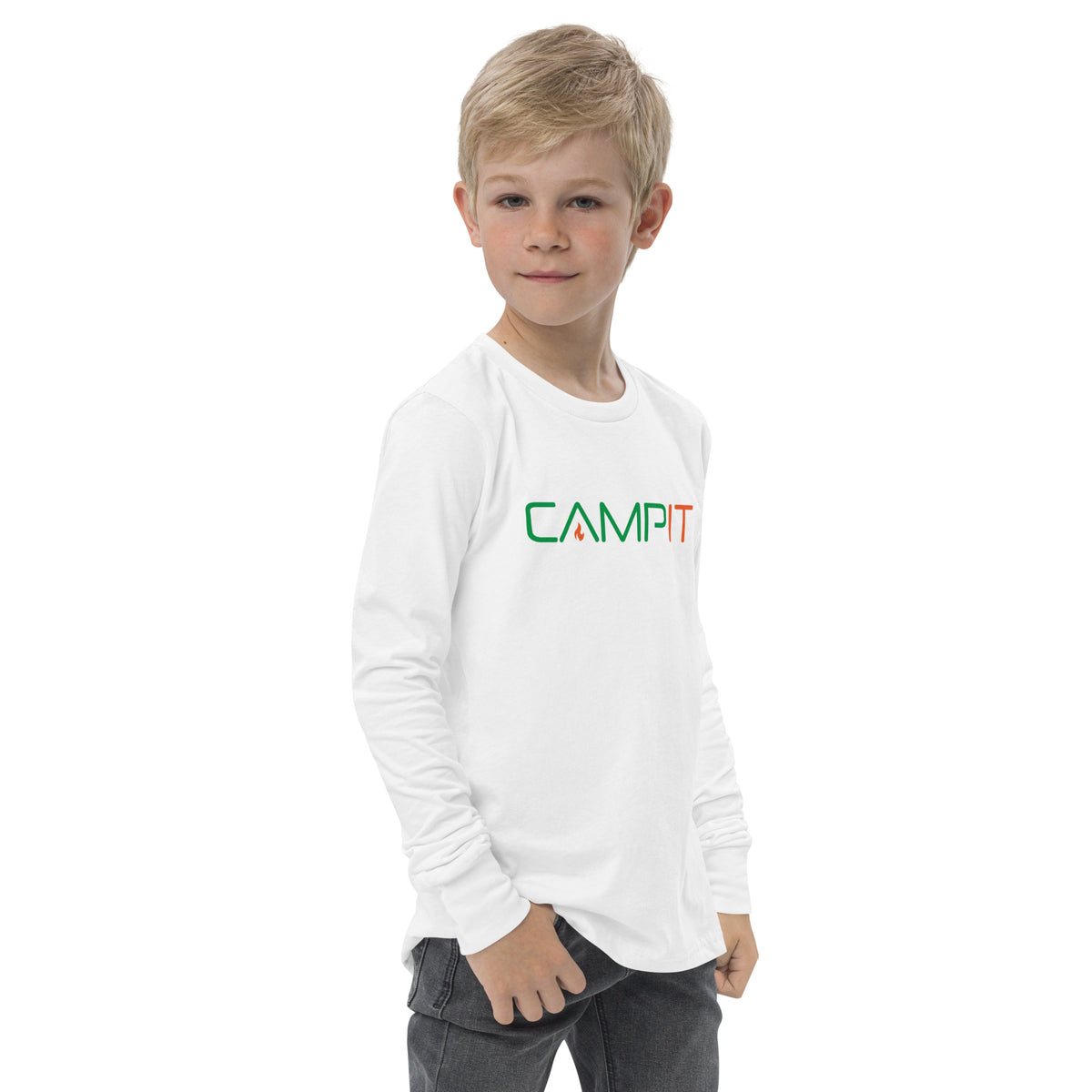 Youth Long Sleeve T-shirt with Classic Two Tone Logo